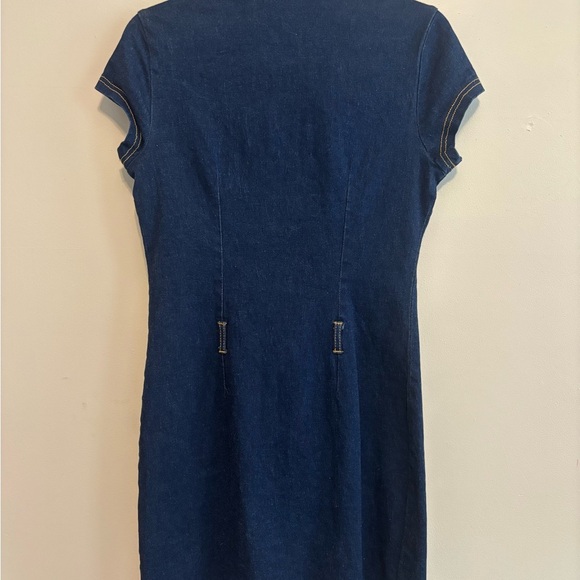 Y2K Short Sleeve Denim Button-Up Mini Dress - Picture 5 of 6